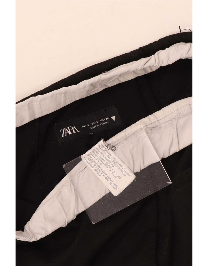 Pantalon large femme Zara Small W26 L30 Noir Polyester