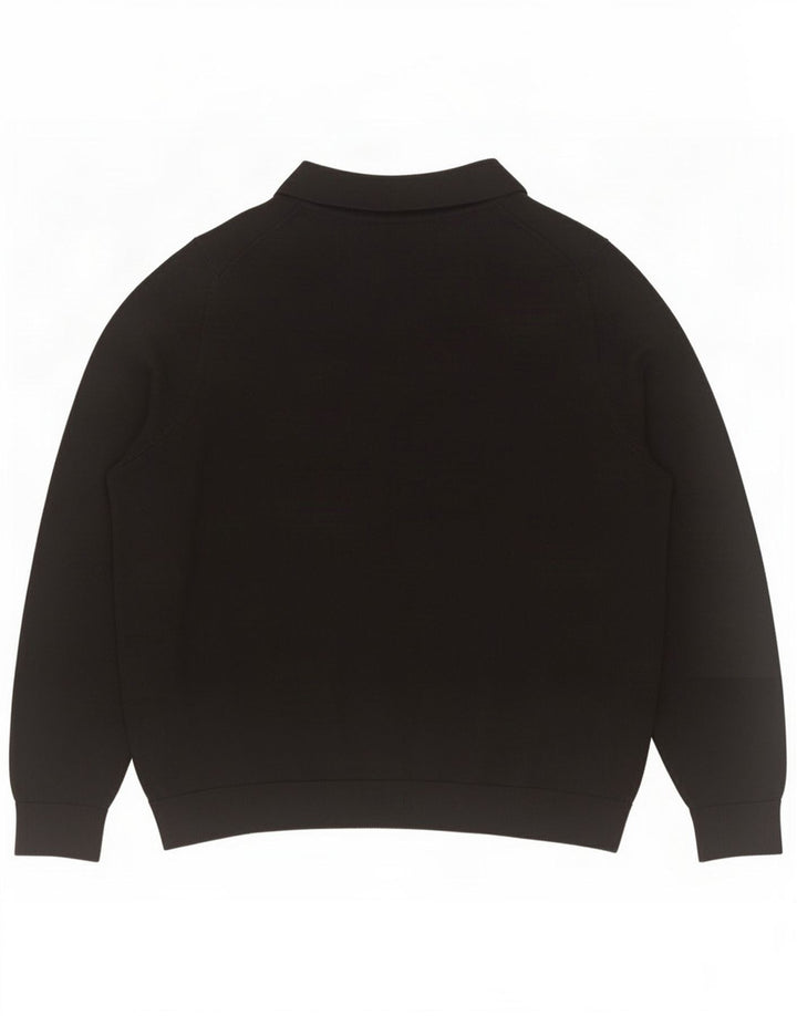 Marks & Spencer Pull à col polo pour femme UK 16 Large Noir
