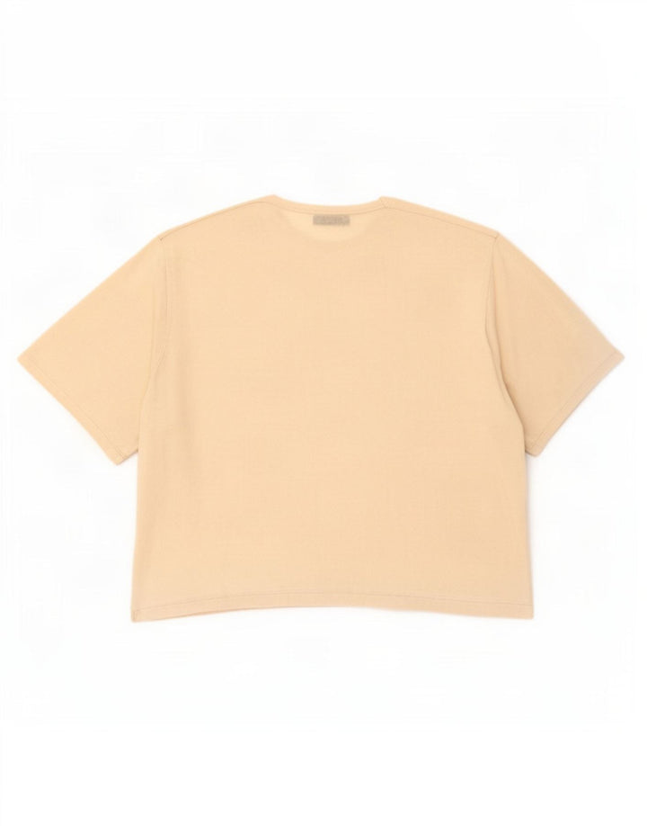 Zara Femme T-Shirt Oversize Top UK 10 Petit Viscose Blanc Cassé
