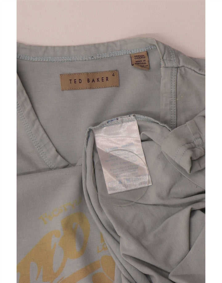 Ted Baker T-shirt graphique pour hommes, taille 4, grand, bleu, coton