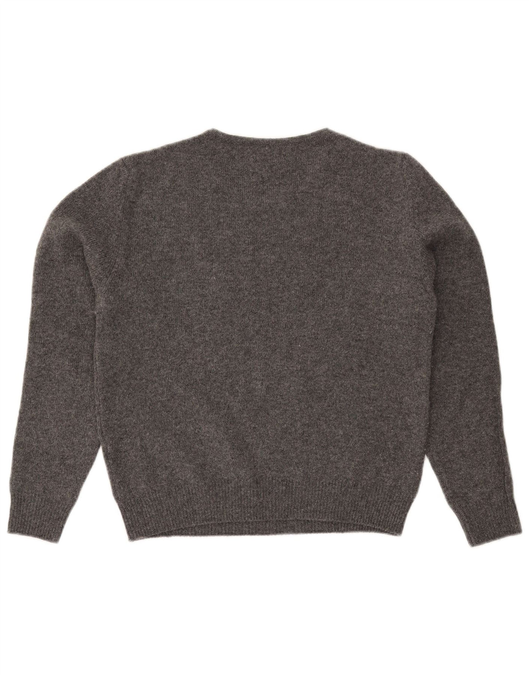 VINTAGE Pull ras du cou pour femme UK 14 Gris moyen Argyle/Diamant