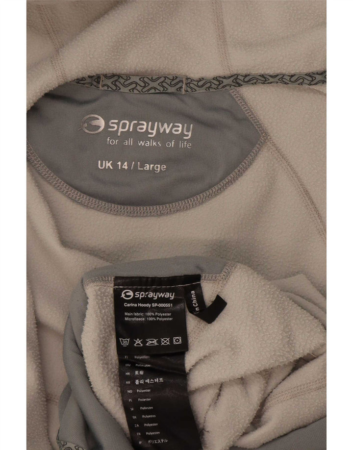 Sprayway Veste polaire à capuche pour femme UK 14 Large Blanc Polyester