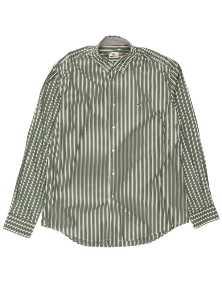Lacoste Chemise Homme Taille 42 Grand Rayé Vert