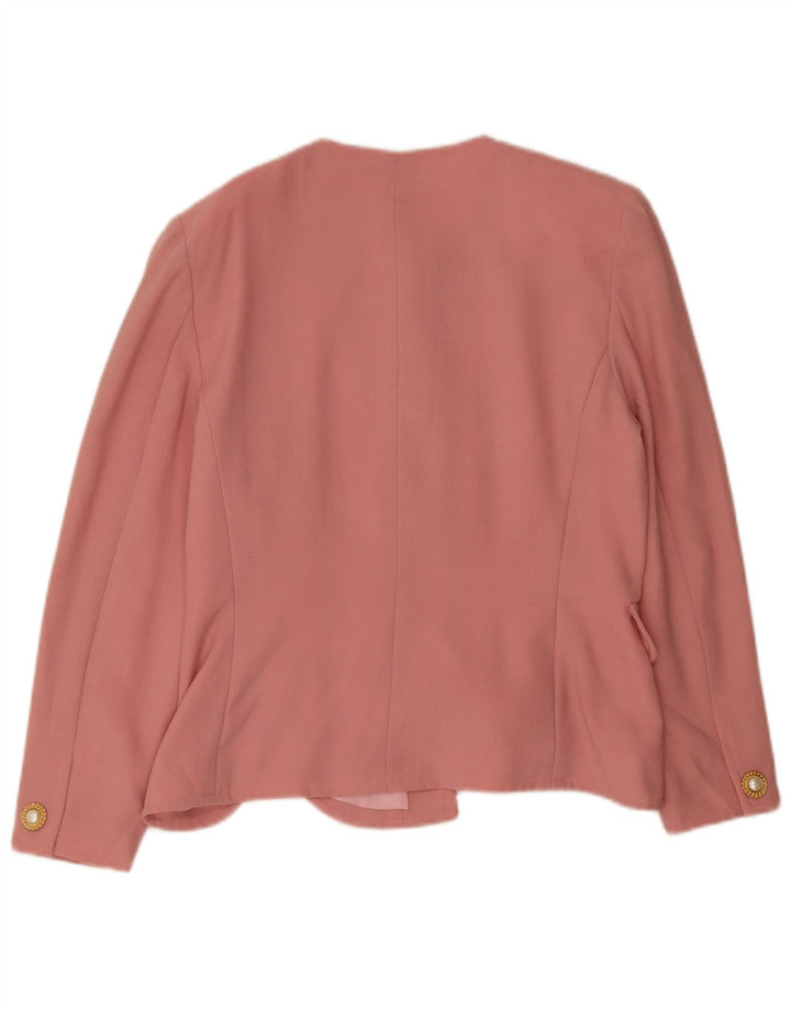Luisa Spagnoli Veste Blazer 4 Boutons Femme IT 46 Grande Laine Rose