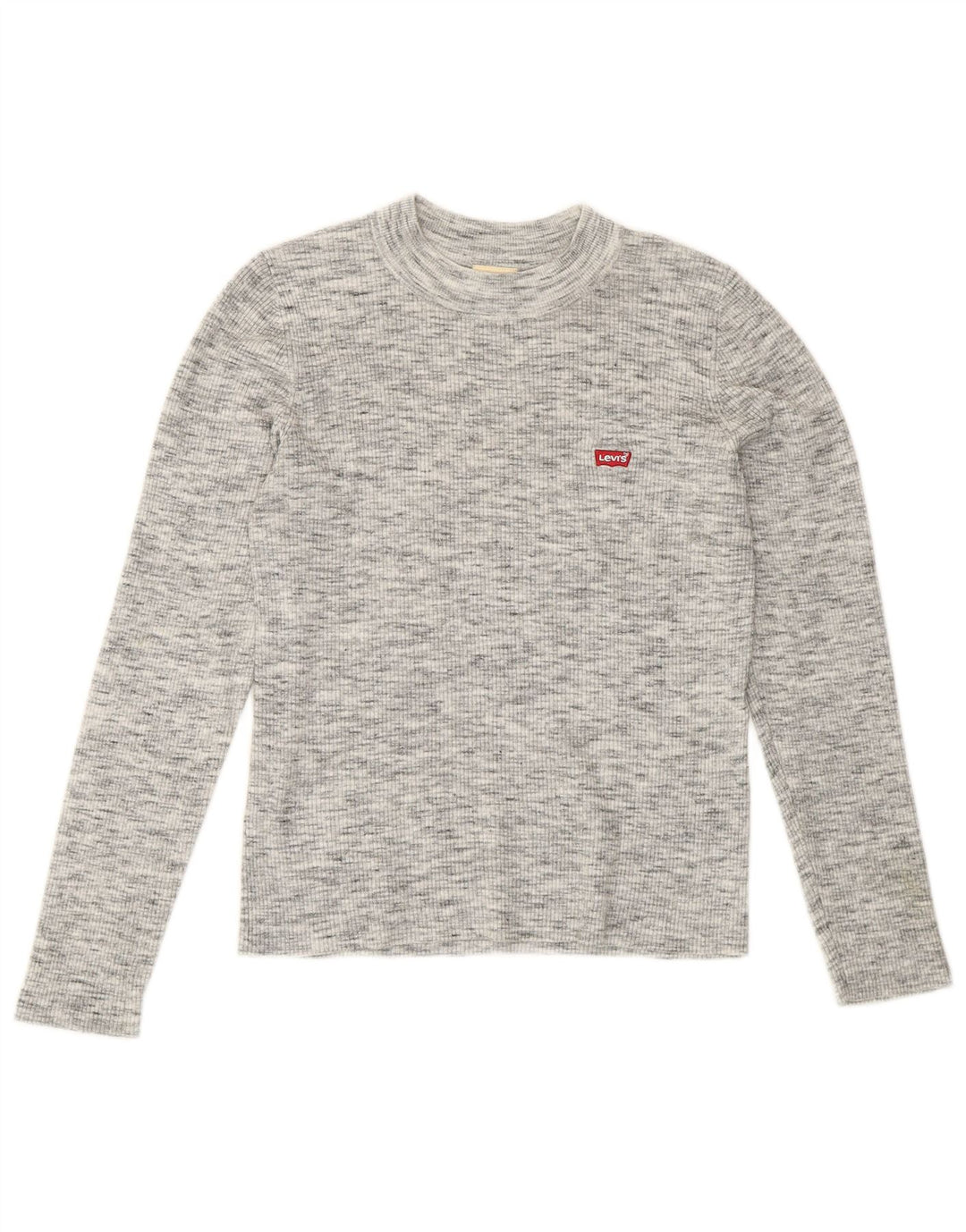 Levi's Top Manches Longues Femme UK 12 Gris Moyen Moucheté