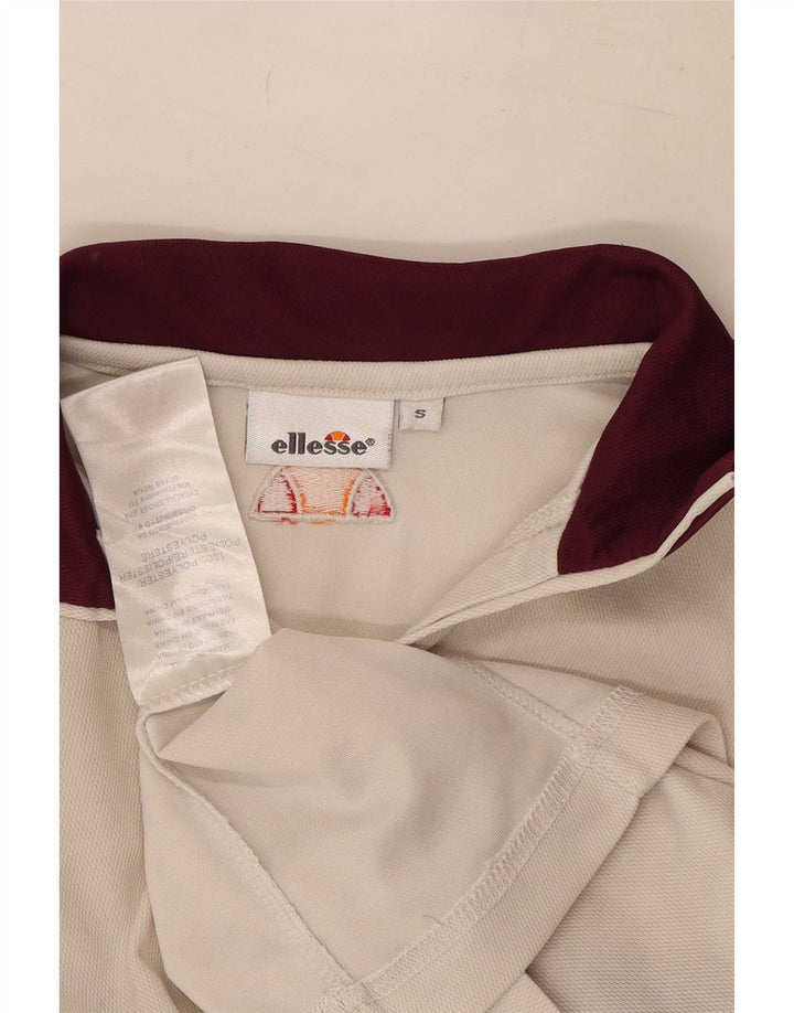 Ellesse Polo Femme UK 10 Petit Blanc Colorblock Polyester