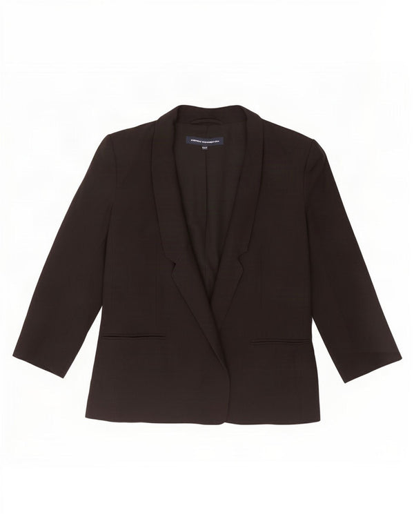 French Connection Veste blazer à manches 3/4 pour femme UK 12 Noir moyen