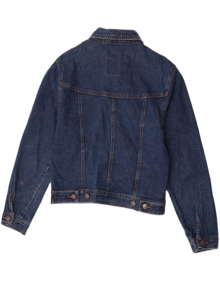 veste en denim crop femme vintage UK 14 coton bleu moyen