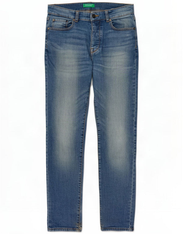 Benetton Mens Jackson Skinny Jeans W29 L29 Bleu Coton