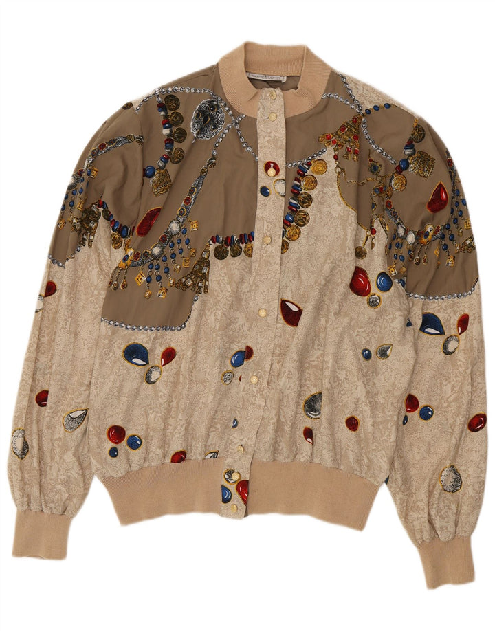 Marcello Cioni Veste Bomber Graphique Femme IT 50 XL Beige Colorblock