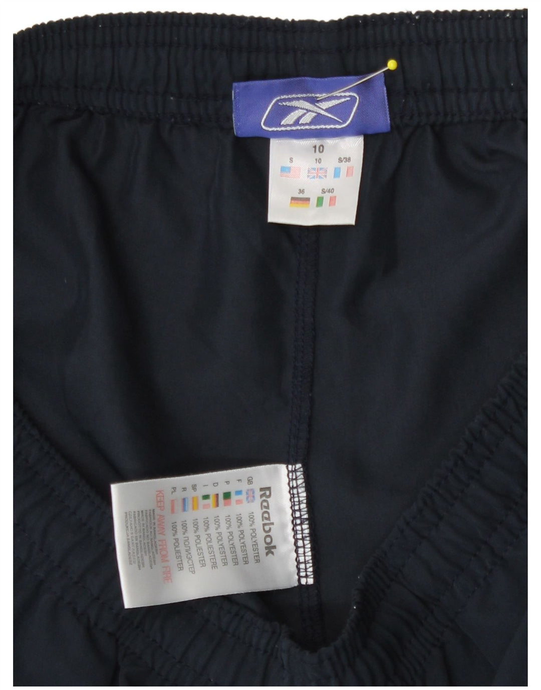 Reebok Pantalon de survêtement pour femme UK 10 Small Bleu marine Polyester