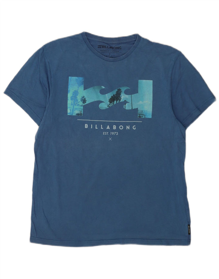 Billabong Mens Graphic T-Shirt Top Small Bleu Coton