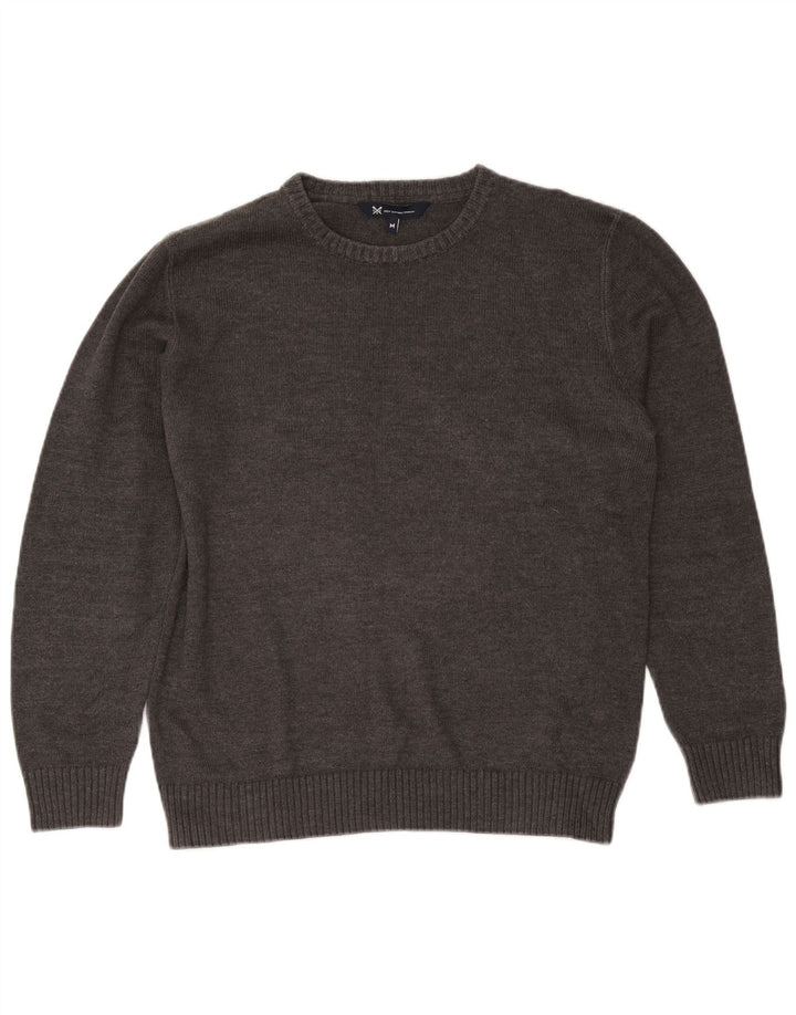 Crew Clothing Pull à col pour homme en coton gris moyen