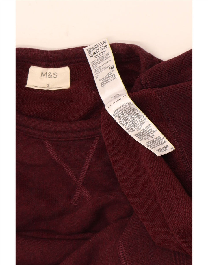 Marks & Spencer Sweat-shirt pour homme en coton bordeaux Taille S