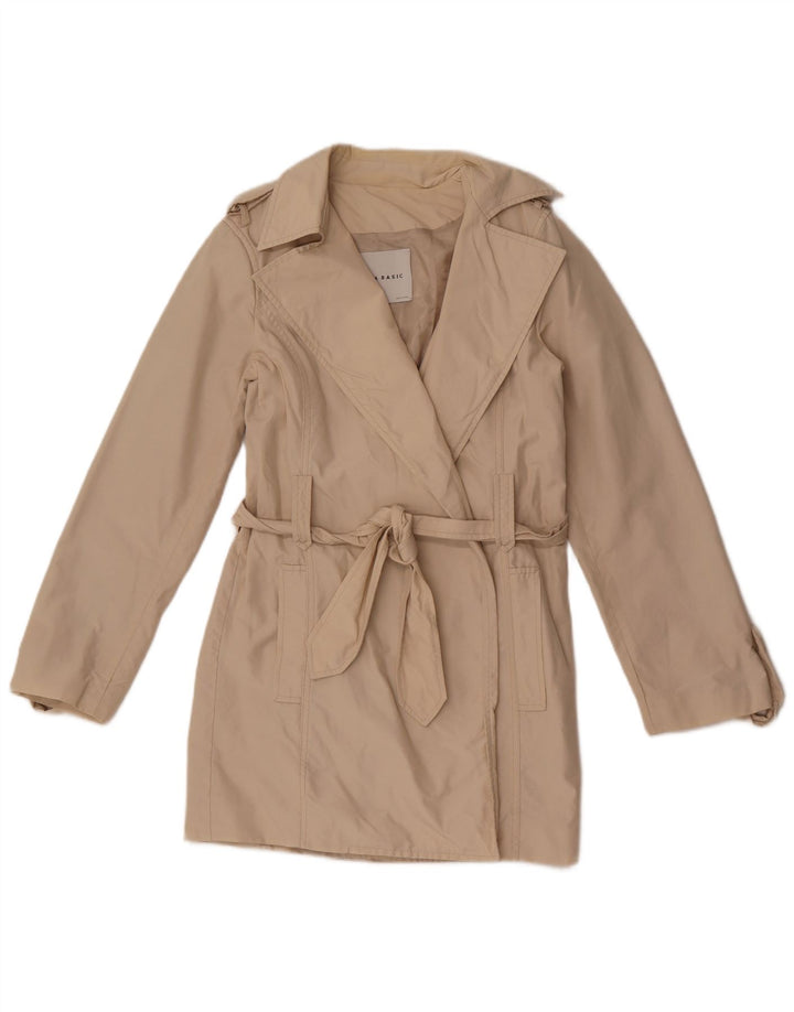Zara Femme Trench Court UK 10 Petit Coton Beige
