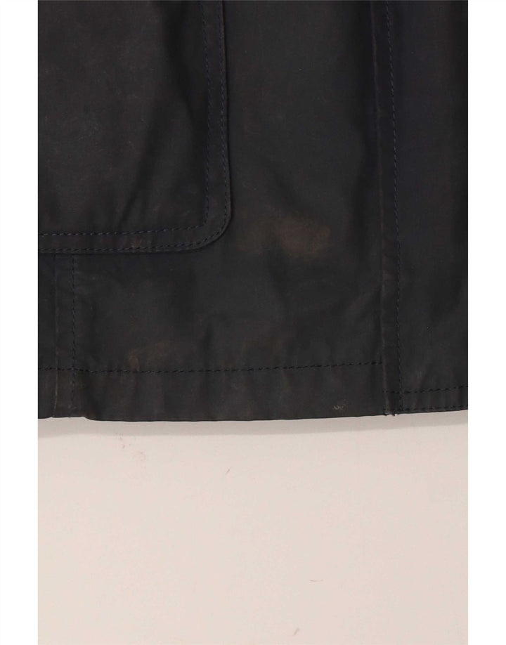 Fat Face Veste à capuche en coton ciré pour femme UK 12 Bleu marine moyen Polyester