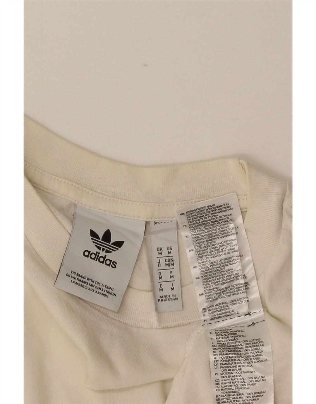 ADIDAS T-Shirt Graphique Homme Blanc Moyen Coton