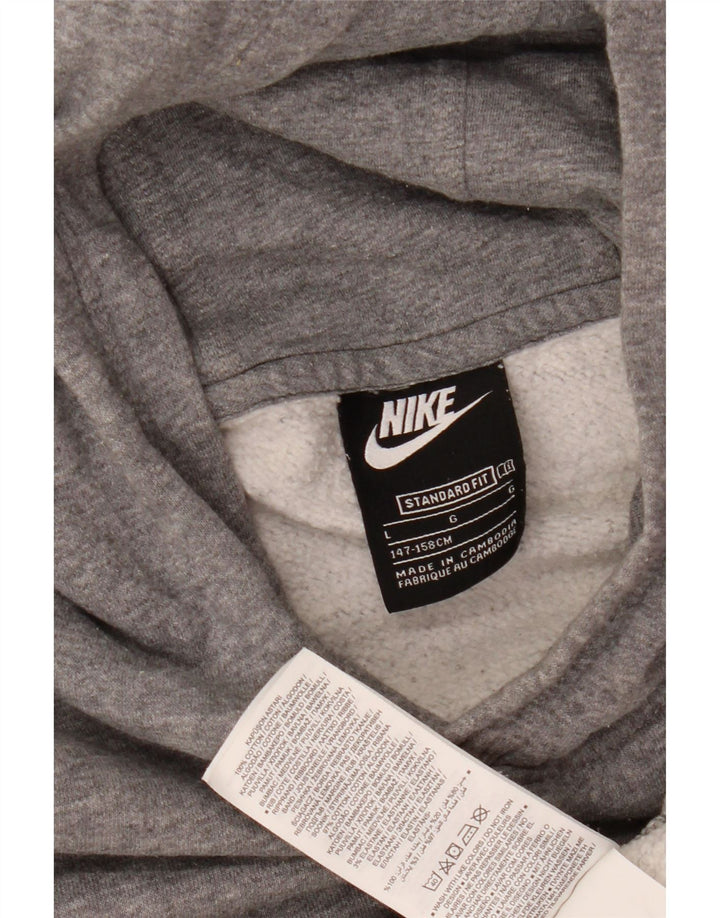 NIKE Pull à capuche coupe standard pour garçon 12-13 ans Grand Gris Coton