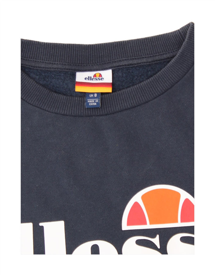Ellesse Sweat-shirt graphique surdimensionné pour femme UK 8 Small Bleu marine