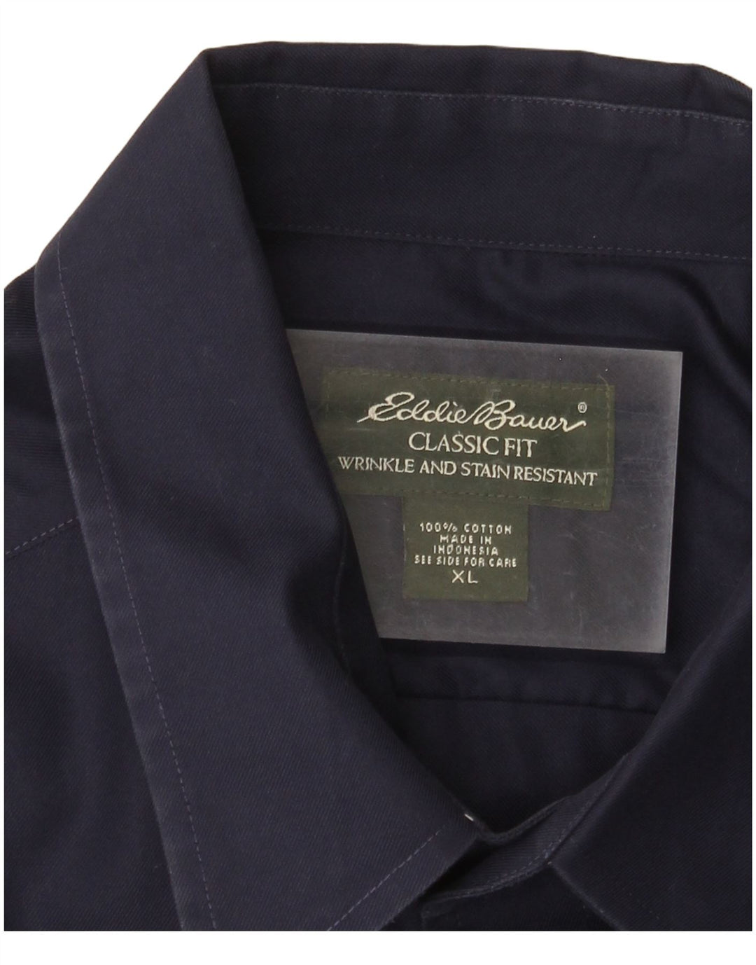 EDDIE BAUER Chemise Coupe Classique Homme XL Bleu Marine Coton