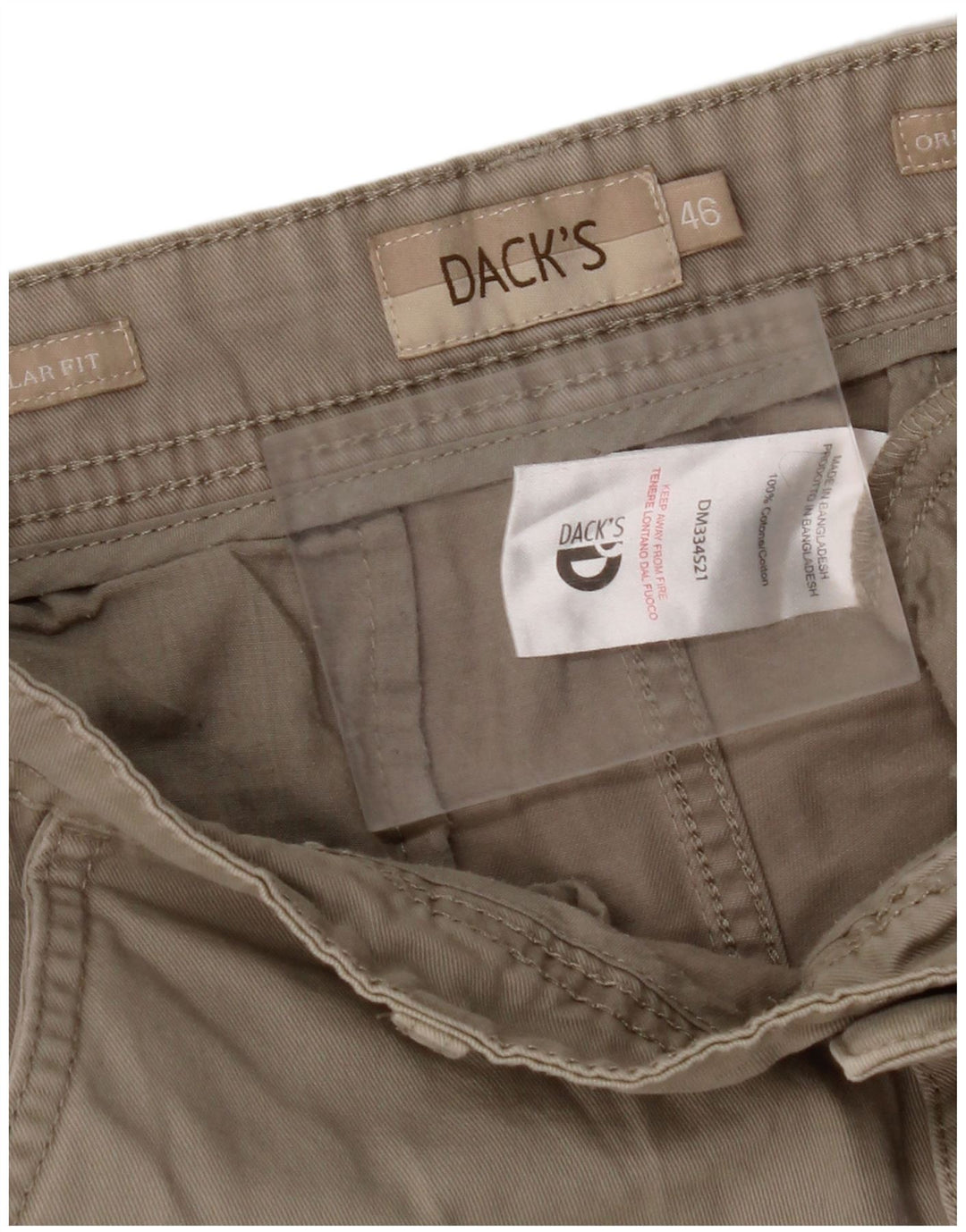 DACK'S Short Chino Homme IT 46 Small W32 Coton Beige