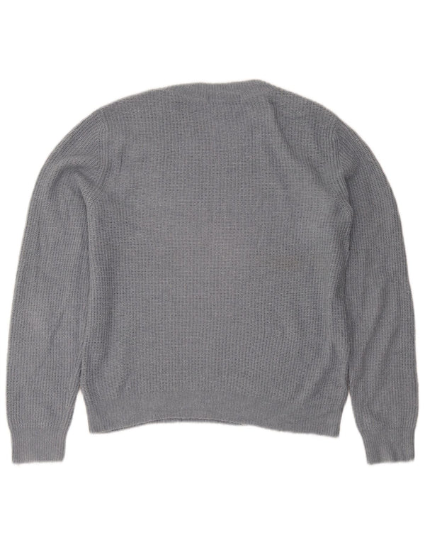 Marks & Spencer Womens Crew Neck Jumper Sweater UK 12 Medium Grey Acrylic
