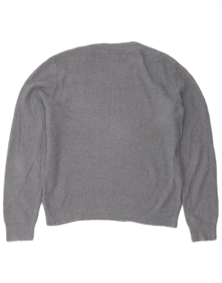 Marks & Spencer Pull à col rond pour femme UK 12 Gris moyen Acrylique