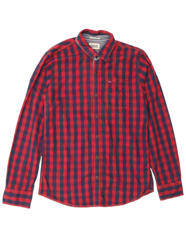 Tommy Hilfiger Chemise Regular Fit Homme Petit Carreau Rouge Coton