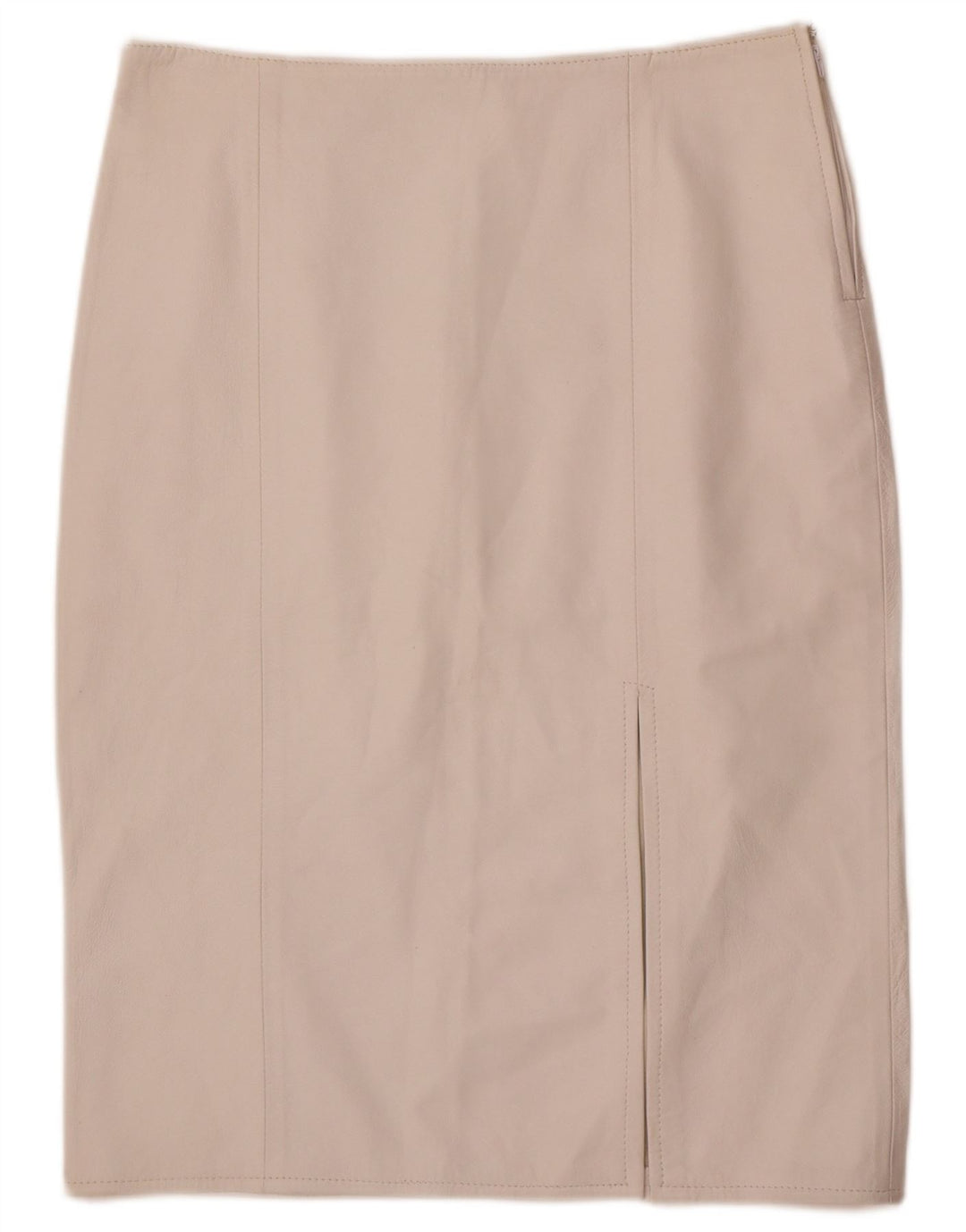 jupe en cuir femme vintage IT 48 XL W32 Blanc