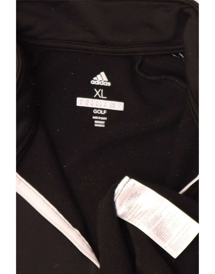 Adidas Hommes Zip Neck Pull Survêtement Top XL Noir Polyester