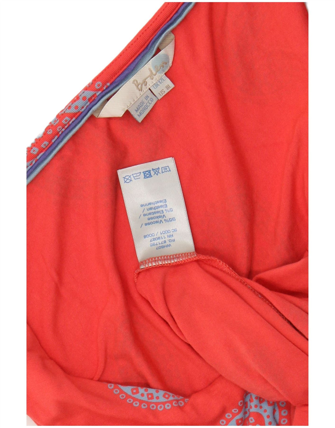 BODEN Robe trapèze longue sans manches pour femme UK 42 Viscose rouge moyen à motif cachemire