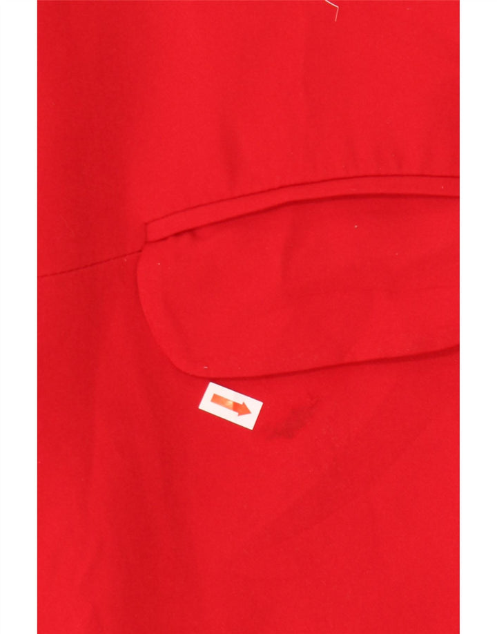Zara Femme Pardessus Ouvert UK 6 XS Coton Rouge