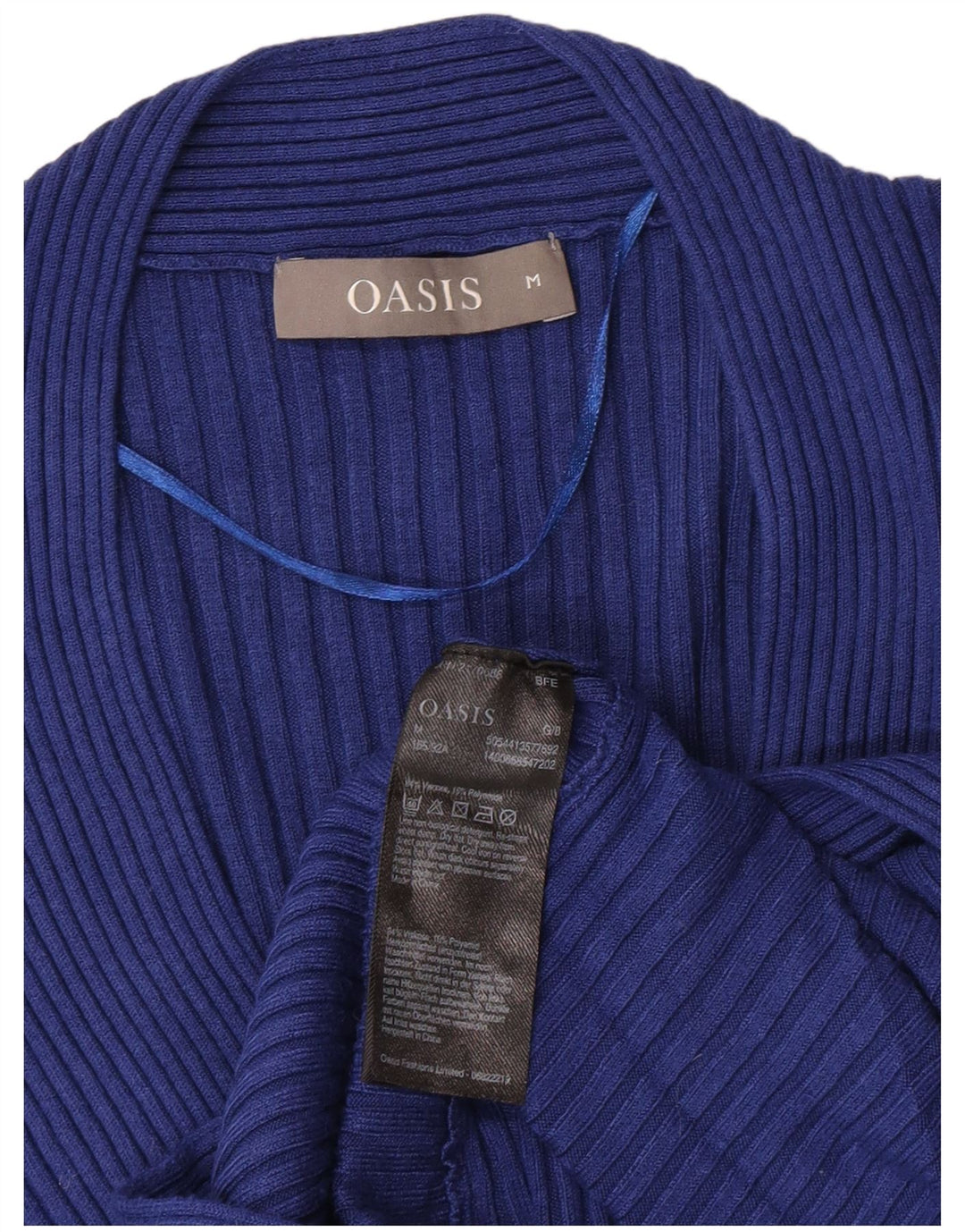 Oasis Pull col V pour femme UK 12 Bleu moyen Viscose