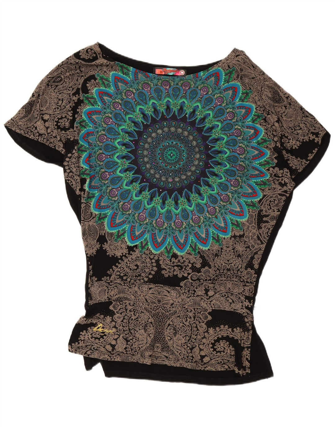 Desigual Chemisier graphique surdimensionné pour femme UK 14 Medium Black Paisley