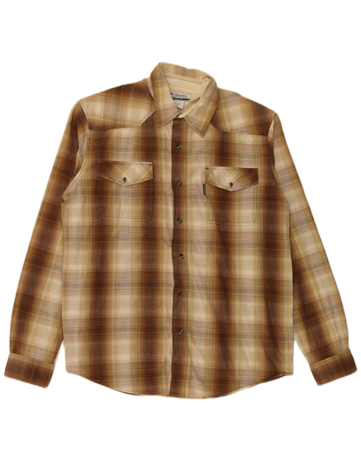 Columbia Chemise Homme XL Marron Carreaux Coton