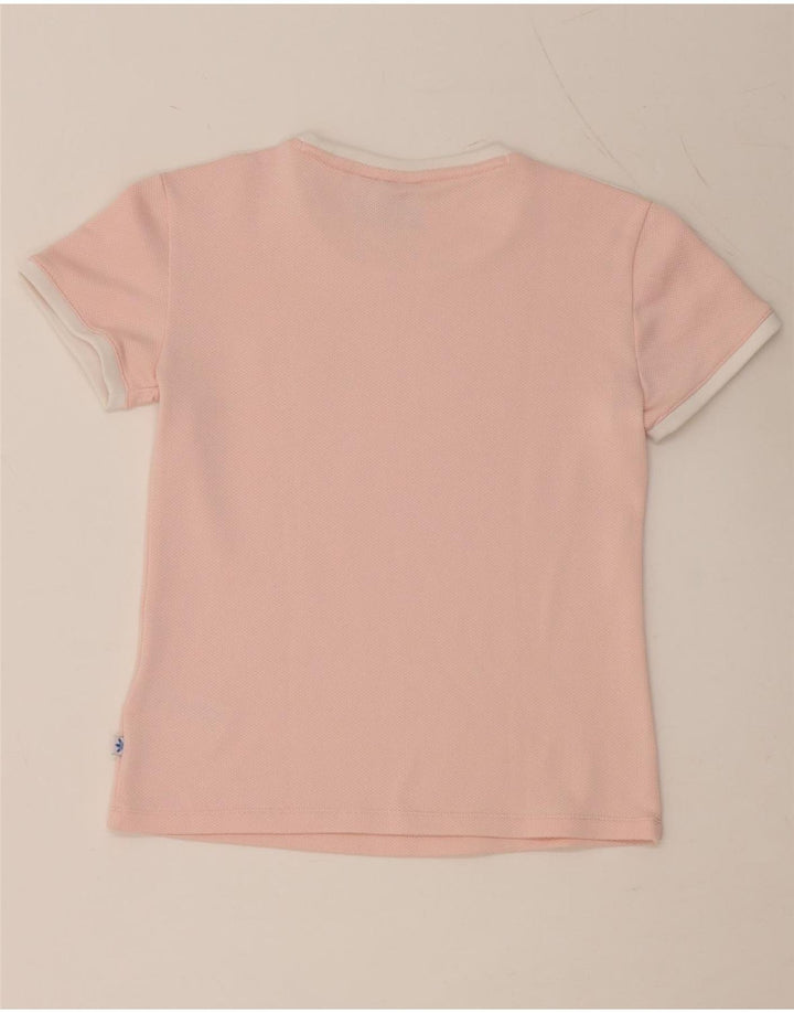 ADIDAS T-Shirt Femme UK 8 Petit Rose Polyester