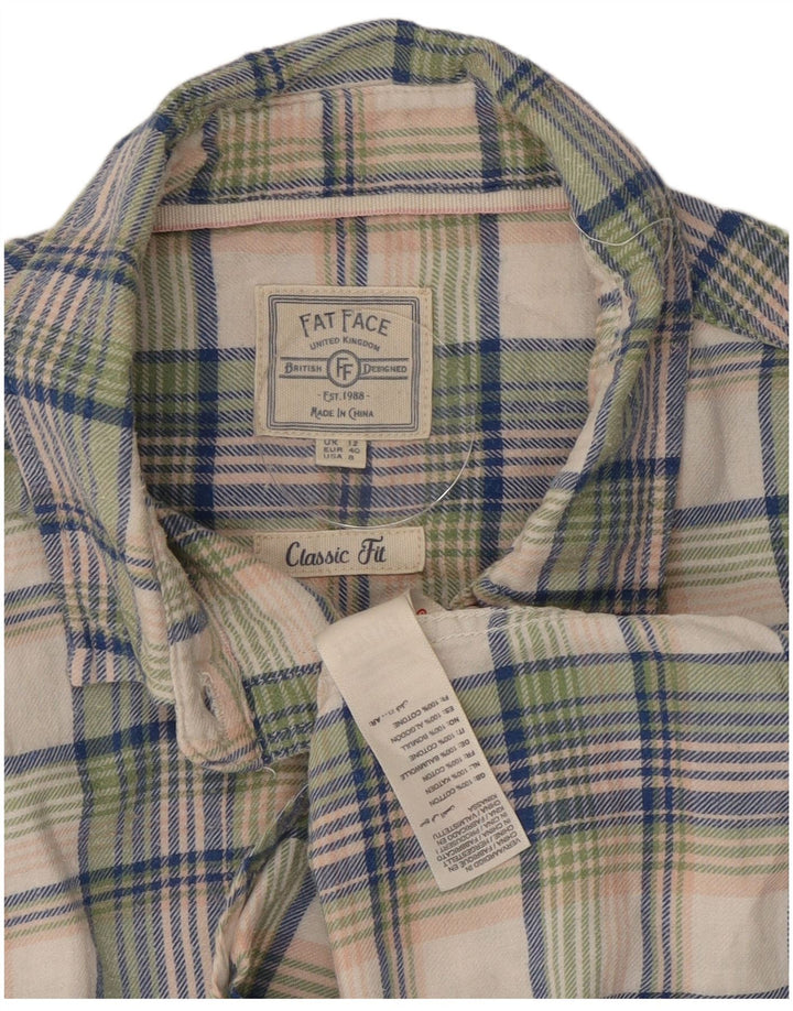 Fat Face Chemise en flanelle coupe classique pour femme UK 12 à carreaux multicolores moyens