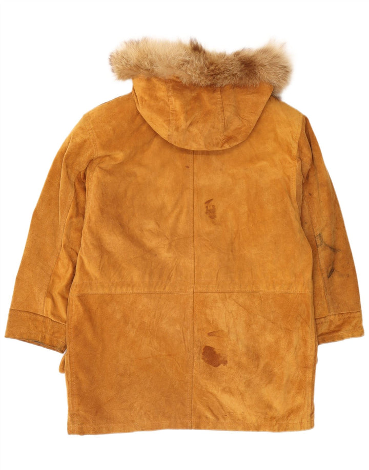 Veste Parka en daim à capuche femme vintage EU 40 daim brun moyen