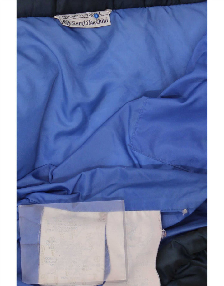 Sergio Tacchini Veste matelassée à capuche pour homme UK 40 Large Bleu Marine Polyamide