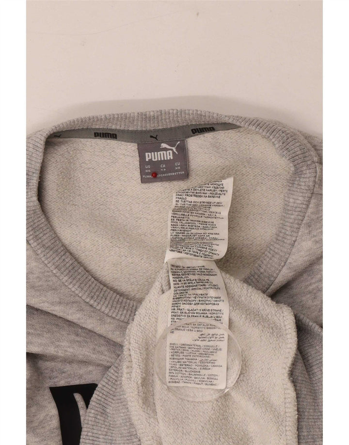 Puma Sweat-shirt Graphic Sweatshirt Jumper XS Homme Gris Moucheté Coton