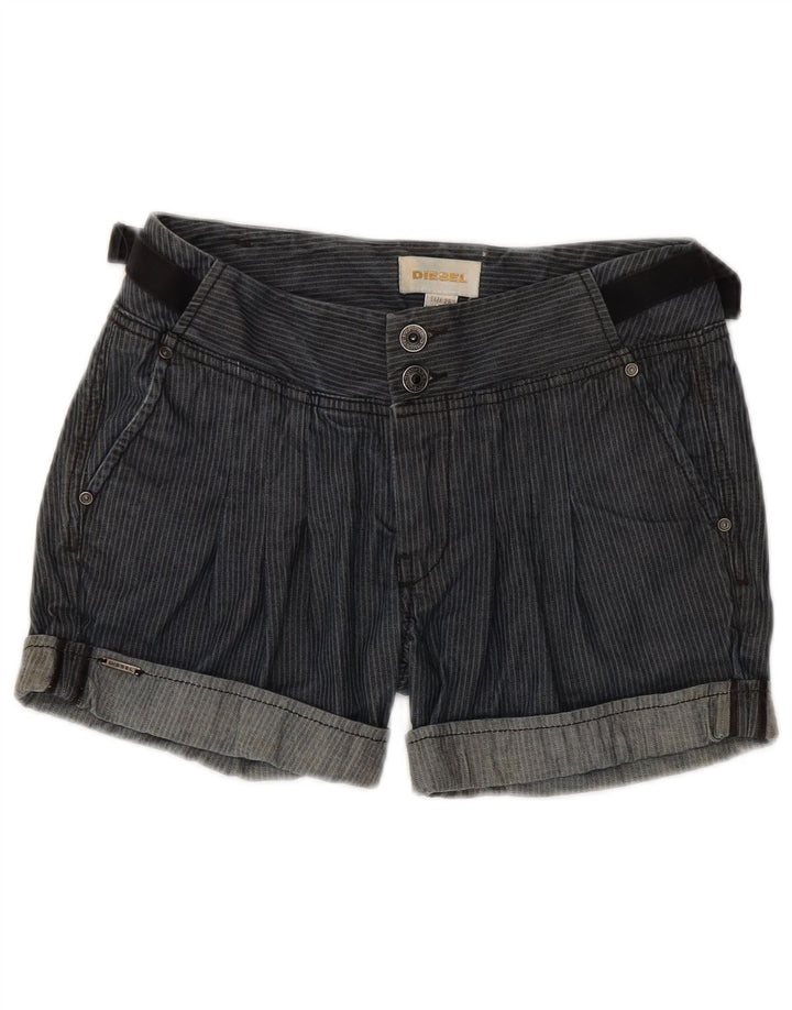 Diesel Hot Pants W26 Petit Coton Rayé Bleu Femme