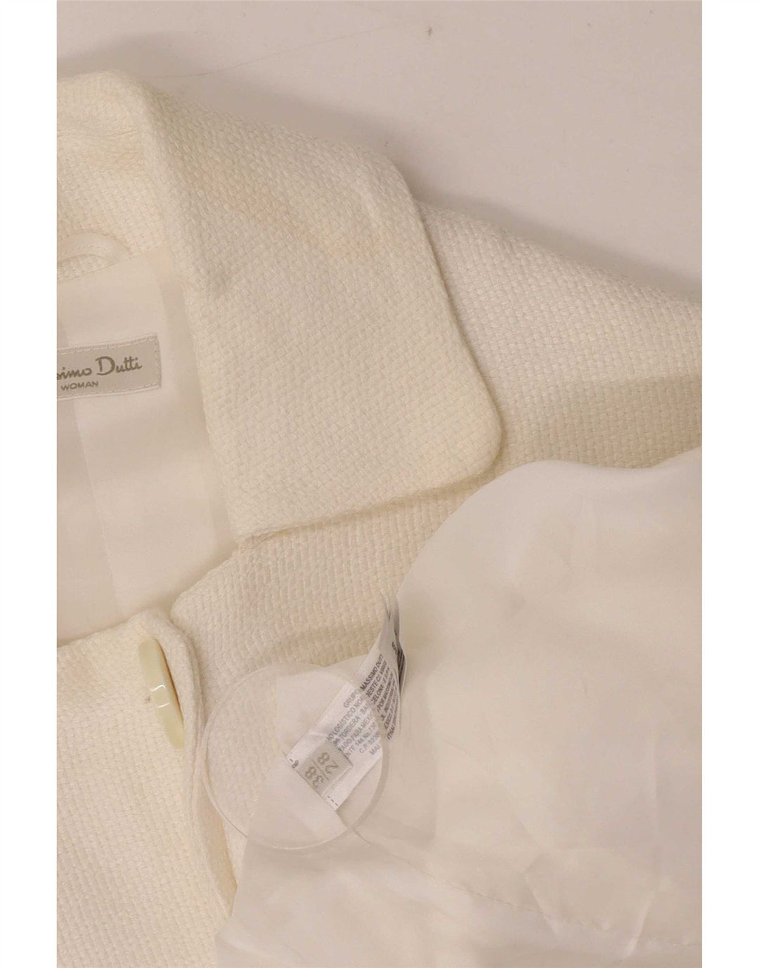 Massimo Dutti Veste blazer courte à 2 boutons pour femme EU 38 Blanc moyen