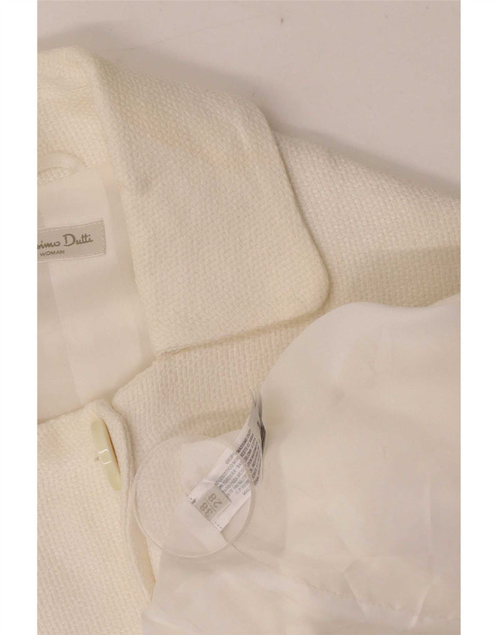 Massimo Dutti Veste blazer courte à 2 boutons pour femme EU 38 Blanc moyen