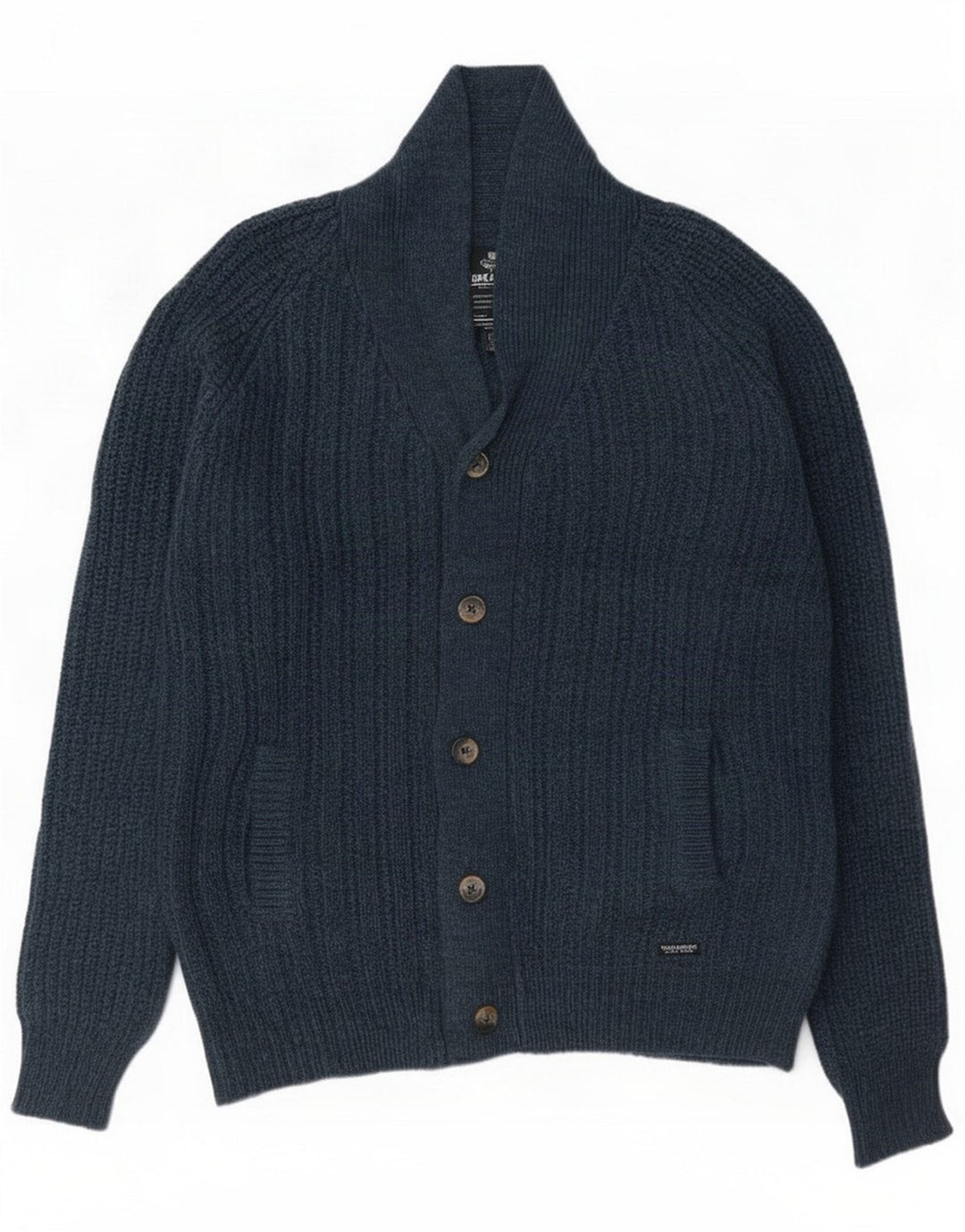 Threadbare Cardigan pour homme grand bleu marine en acrylique