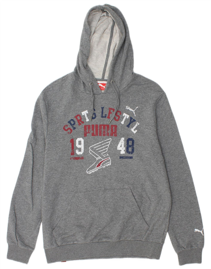 PUMA Sweat à Capuche Graphique Homme Gris Moyen