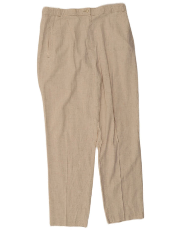Marks & Spencer Pantalon décontracté pour femme UK 16 Large W32 L28 Beige Moucheté