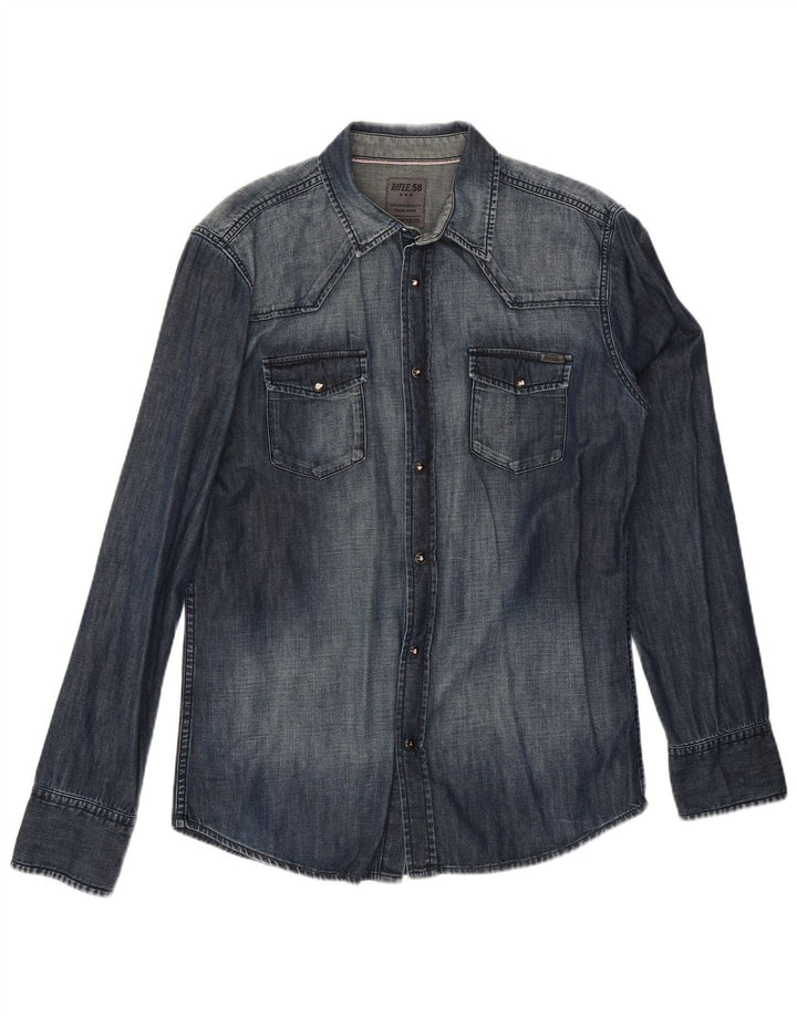 Chemise en jean homme Rifle grand coton bleu marine