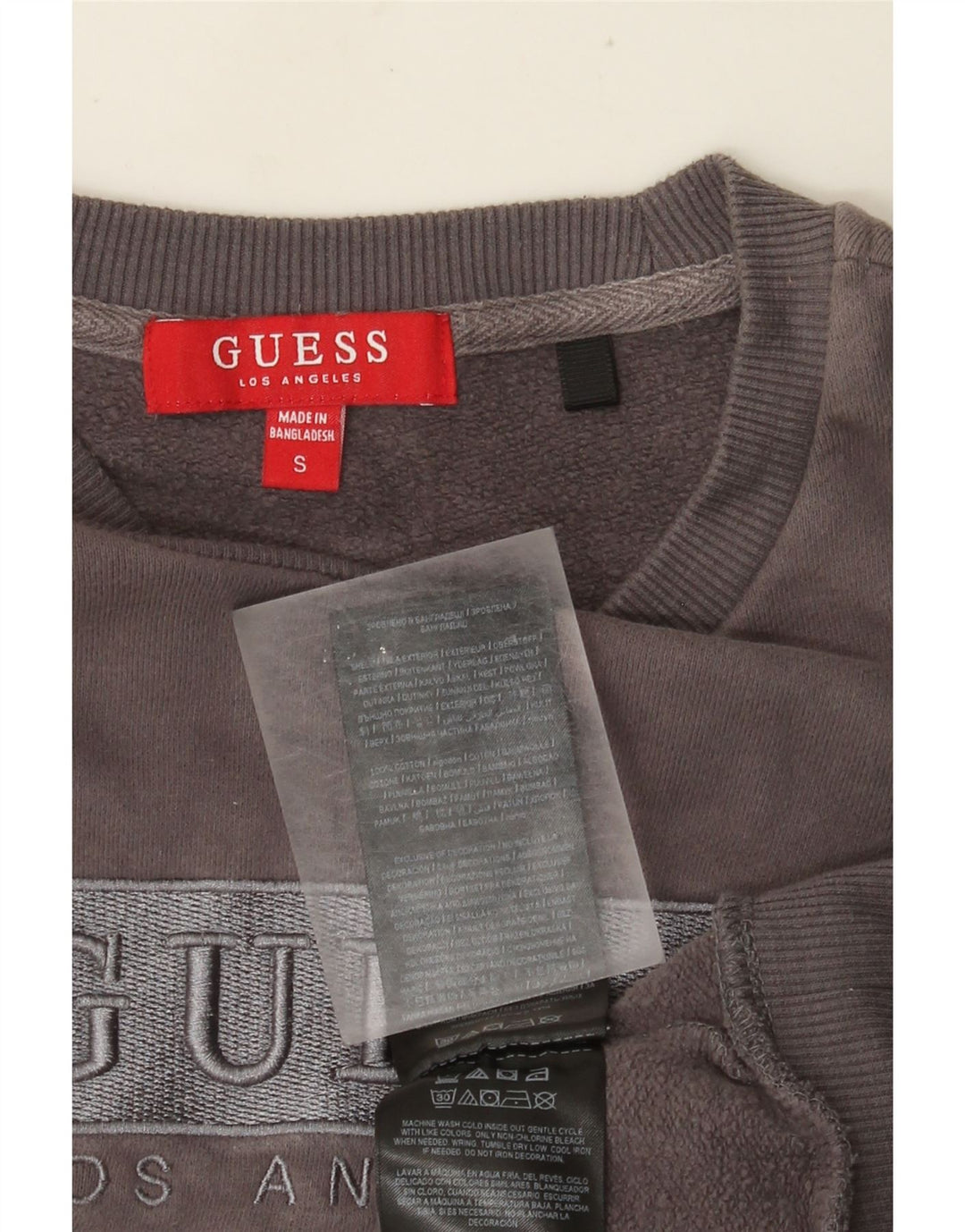 Guess Sweat-shirt surdimensionné graphique pour femme UK 10 petit gris coton