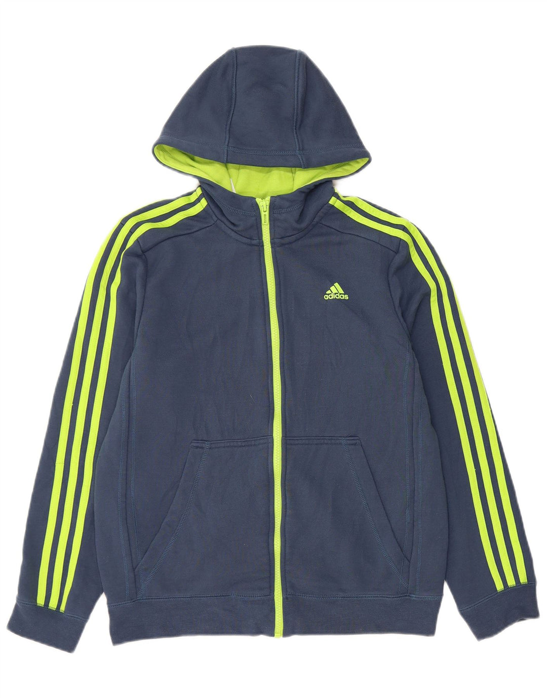 ADIDAS Pull à capuche zippé Climalite pour garçon 13-14 ans Bleu marine Polyester