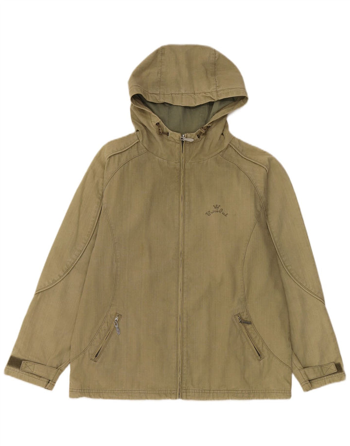Weird Fish Veste bomber à capuche pour homme UK 40 Grand Kaki Coton
